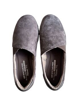 Skechers Women’s Taupe Suede Slip-On Loafers